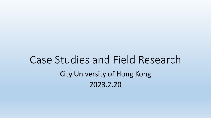 case studies and field research n.w