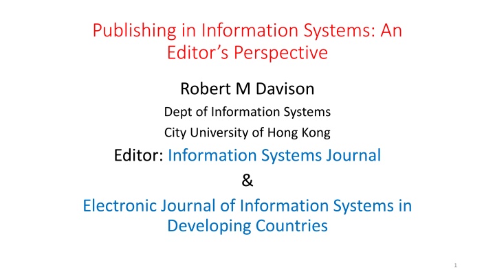 publishing in information systems an editor n.w
