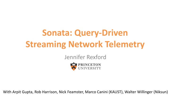 sonata query driven streaming network telemetry n.w