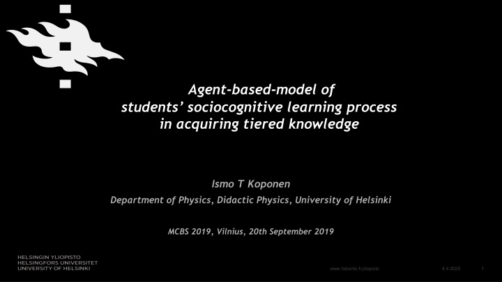 agent based model of students sociocognitive n.w