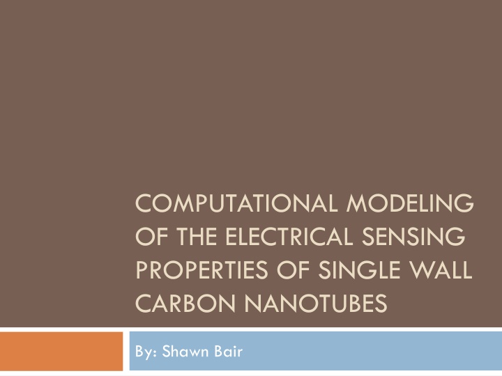 computational modeling of the electrical sensing n.w