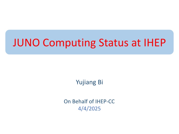 juno computing status at ihep n.w