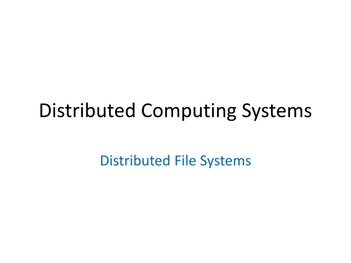 distributed computing systems n.w