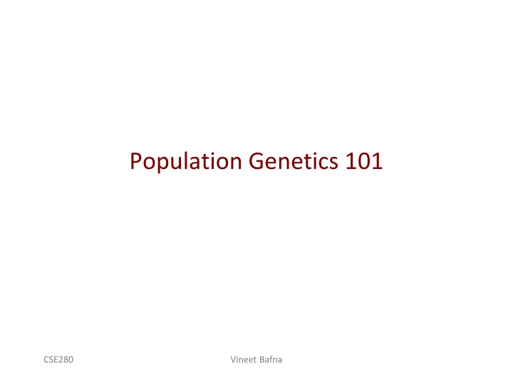 population genetics 101 n.w