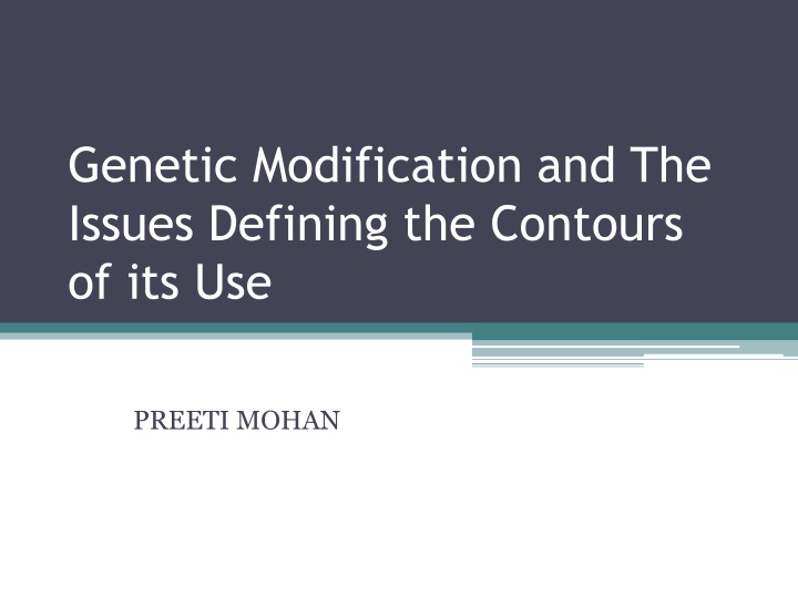 genetic modification and the issues defining n.w