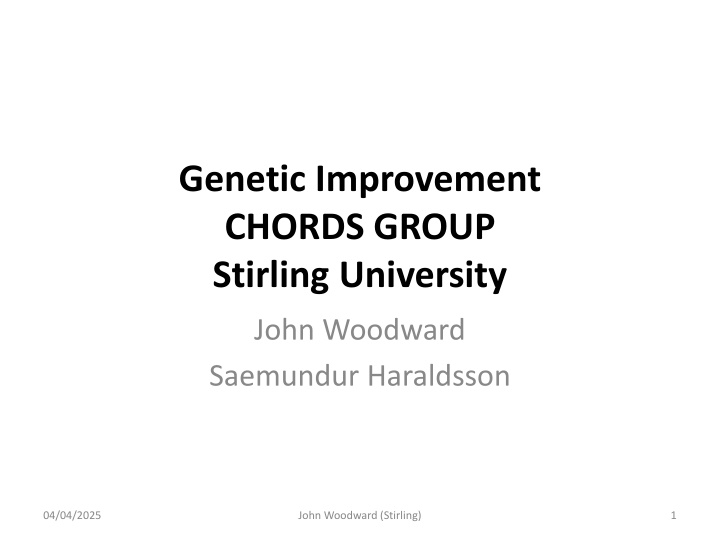 genetic improvement chords group stirling n.w