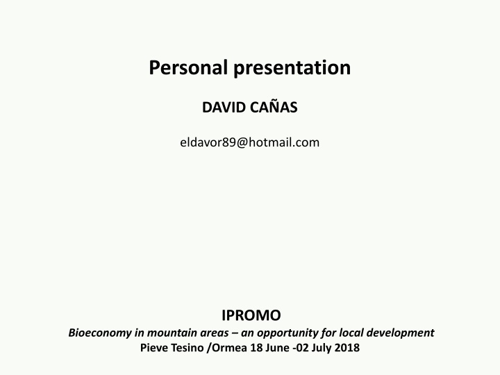 personal presentation n.w