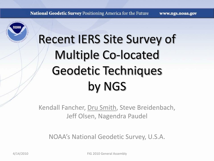Recent IERS Site Survey of Co-located Geodetic Techniques