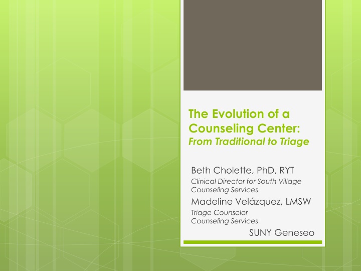 the evolution of a counseling center from n.w