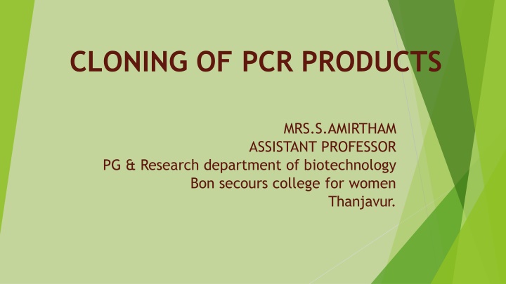 cloning of pcr products n.w