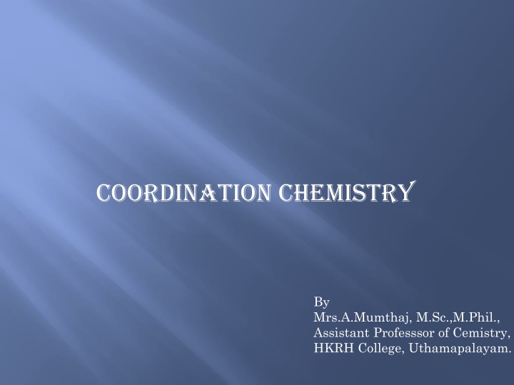 coordination chemistry n.w