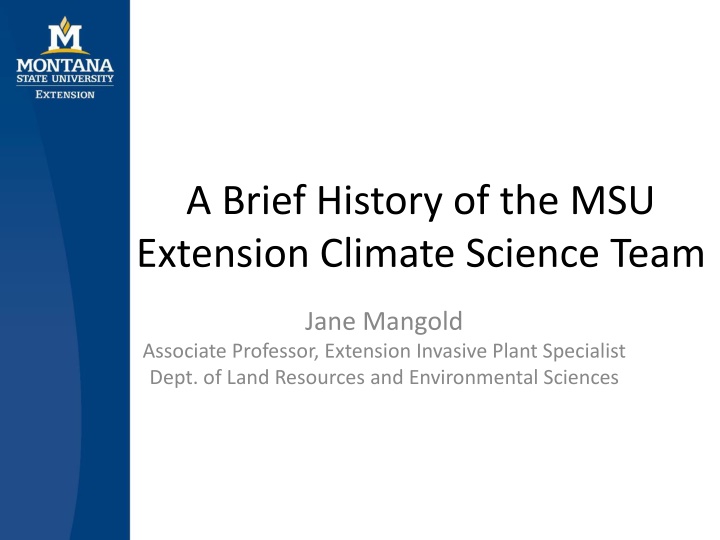 a brief history of the msu extension climate n.w