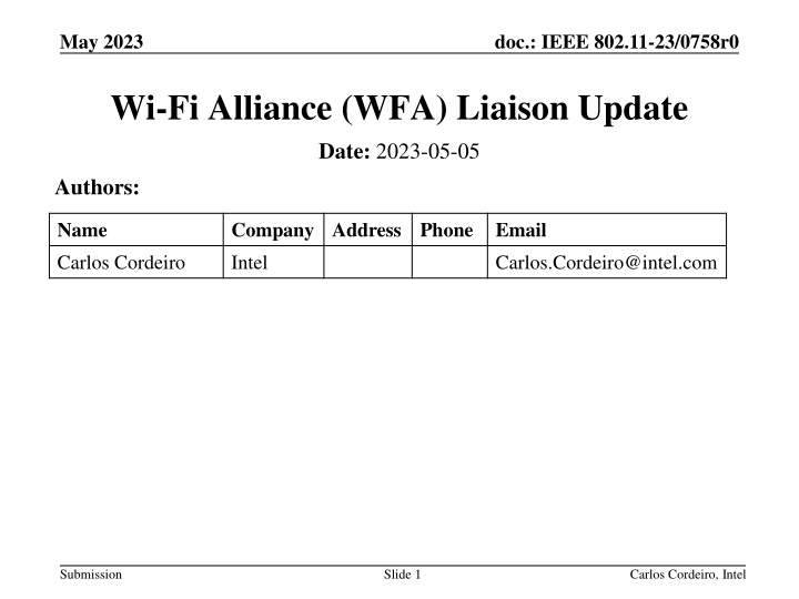 Wi-Fi Alliance Latest Updates and Publications