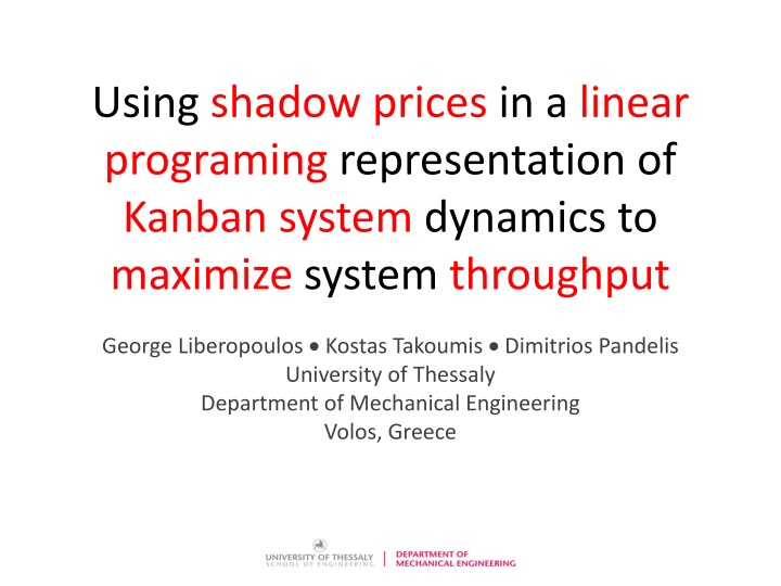 using shadow prices in a linear programing n.w