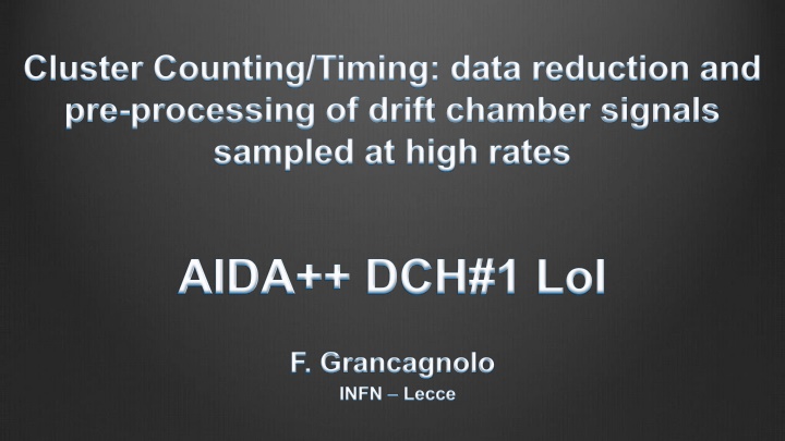 cluster counting timing data reduction n.w