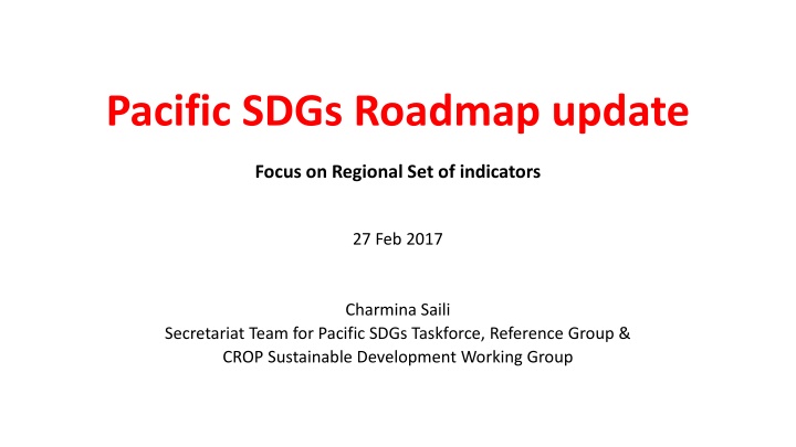 pacific sdgs roadmap update n.w