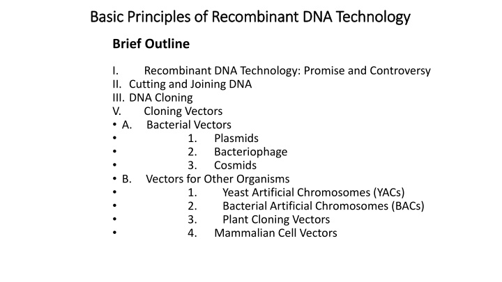 basic principles of recombinant dna technology n.w