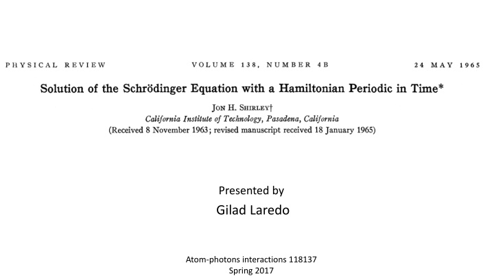 presented by gilad laredo n.w