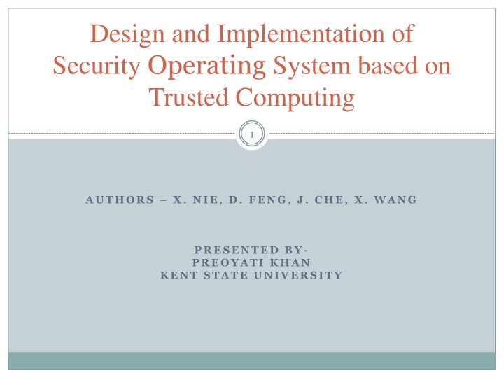 design and implementation of security operating n.w