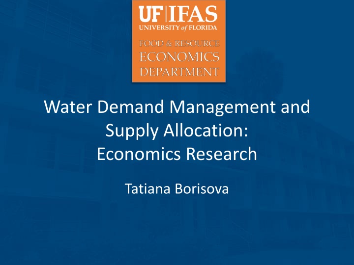 water demand management and supply allocation n.w