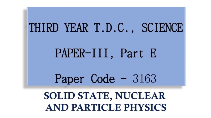 third year t d c third year t d c science n.w