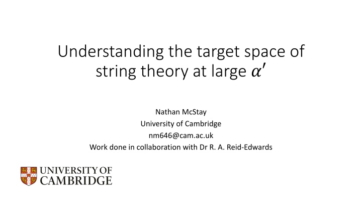 understanding the target space of string theory n.w