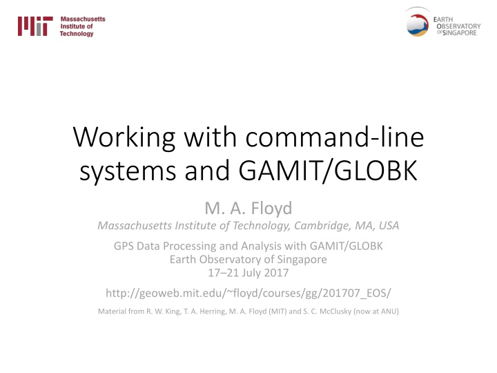 working with command line systems and gamit globk n.w
