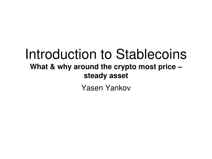 introduction to stablecoins what why around n.w