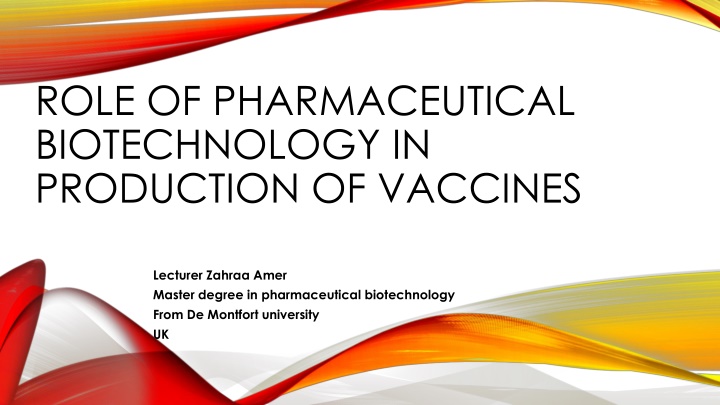 role of pharmaceutical biotechnology n.w