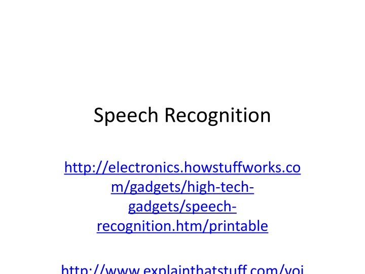speech recognition n.w