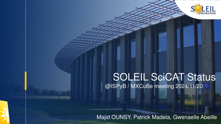 soleil scicat status @ispyb mxcube meeting 2024 n.w