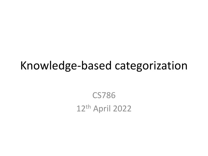knowledge based categorization n.w