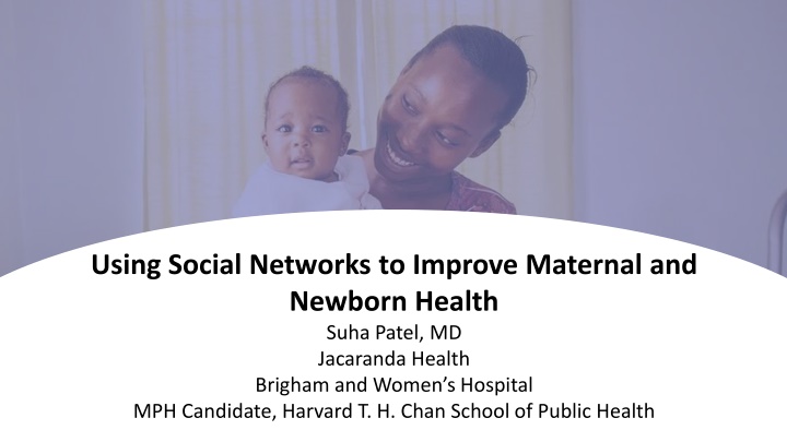 using social networks to improve maternal n.w
