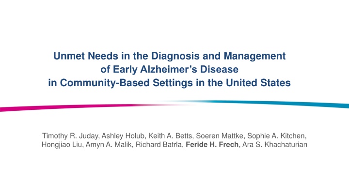 unmet needs in the diagnosis and management n.w