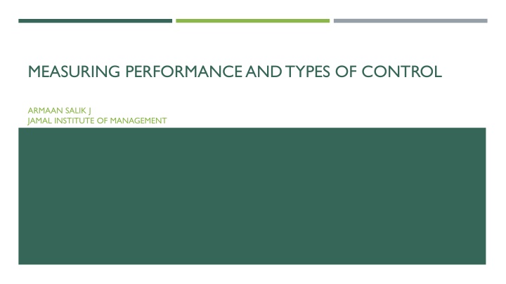 measuring performance and types of control n.w