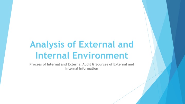 analysis of external and internal environment n.w