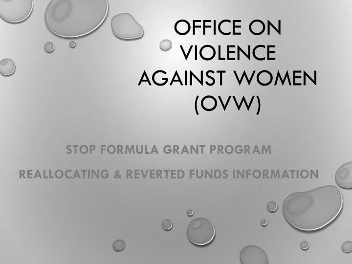 office on violence against women ovw n.w