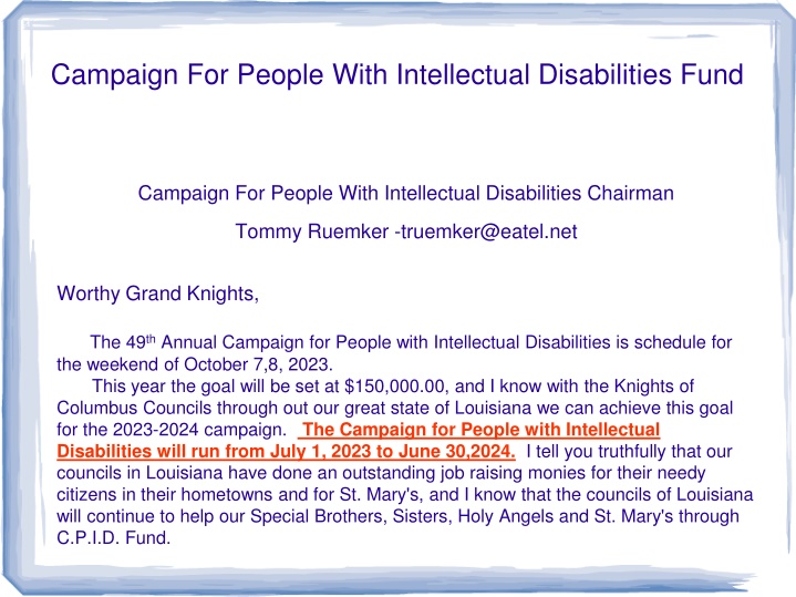 campaign for people with intellectual n.w