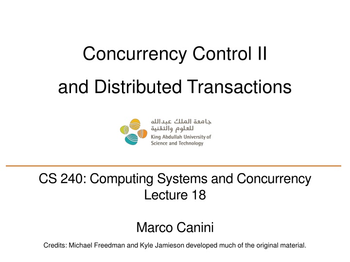 concurrency control ii n.w