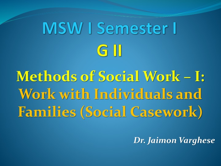 methods of social work i work with individuals n.w