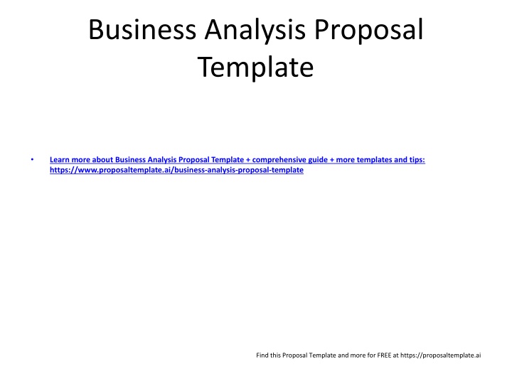 business analysis proposal template n.w