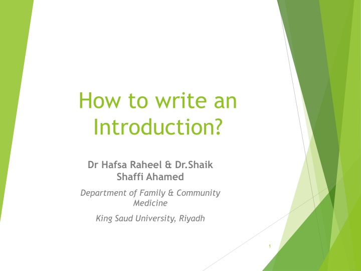 how to write an introduction n.w