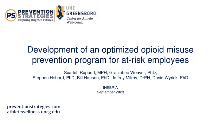 development of an optimized opioid misuse n.w