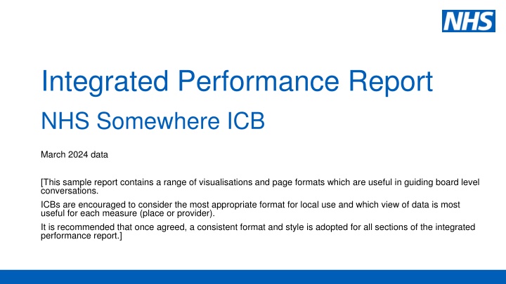 integrated performance report nhs somewhere icb n.w