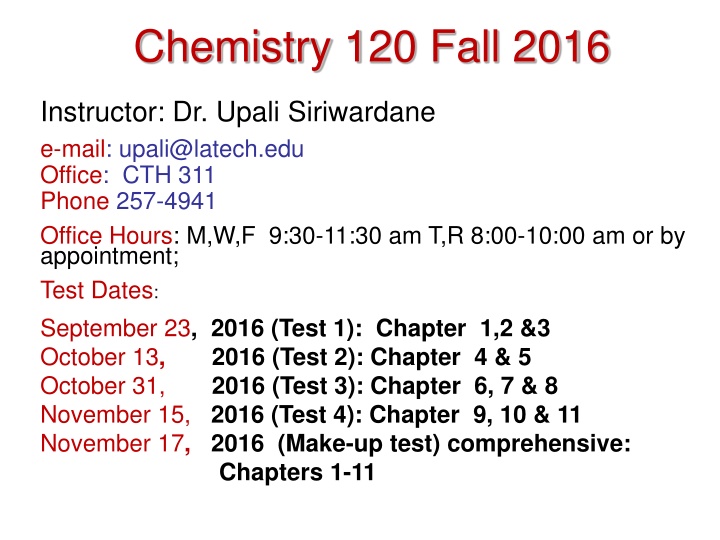 chemistry 120 fall 2016 n.w