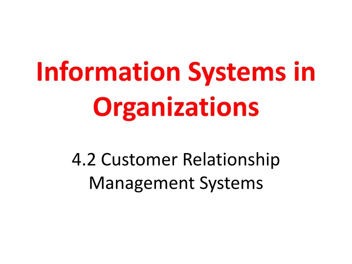 information systems in organizations n.w