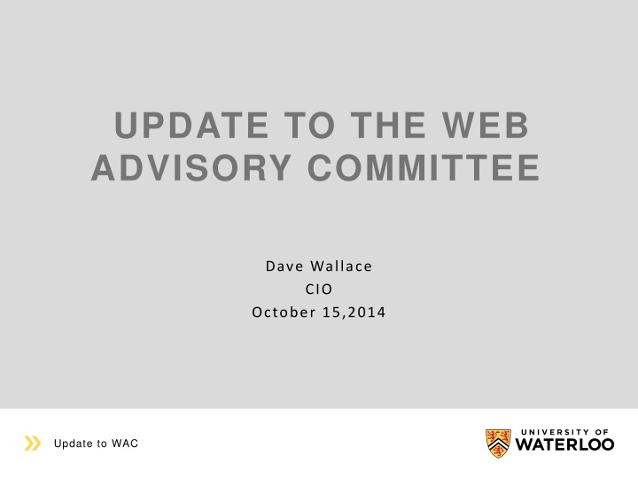 update to the web advisory committee n.w