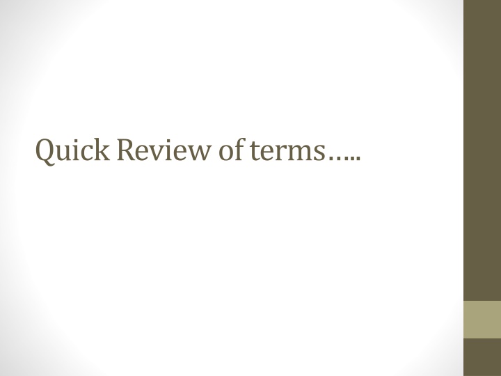 quick review of terms n.w