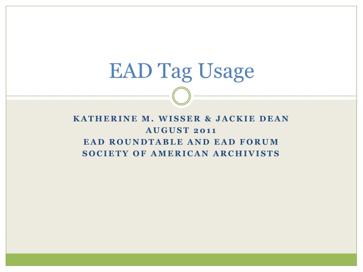 ead tag usage n.w