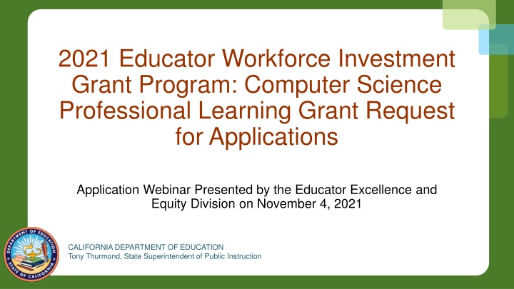 2021 educator workforce investment grant program n.w